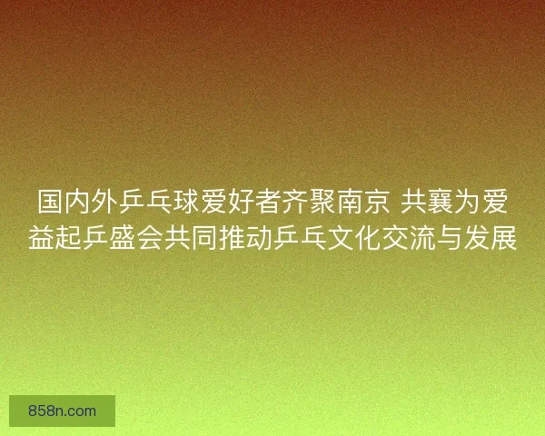 国内外乒乓球爱好者齐聚南京 共襄为爱益起乒盛会共同推动乒乓文化交流与发展 国内外乒乓球爱好者齐聚南京 共襄为爱益起乒盛会共同推动乒乓文化交流与发展