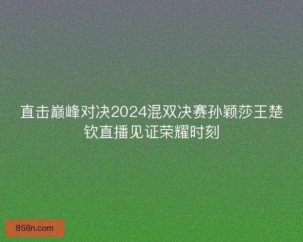 直击巅峰对决2024混双决赛孙颖莎王楚钦直播见证荣耀时刻